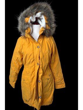 Abercrombie & Fitch Womens M Sherpa-Lined  Parka Faux Fur Hood Outdoor Y2K style